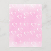 Roze blush sprankeling en harten briefkaart (Voorkant)