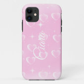 Roze blush sprankeling en harten Case-Mate iPhone case (Achterkant)