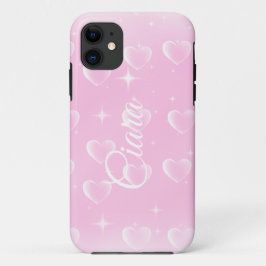 Roze blush sprankeling en harten Case-Mate iPhone case