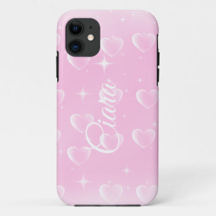 Roze blush sprankeling en harten Case-Mate iPhone case