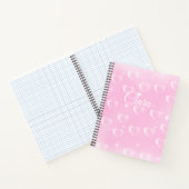 Roze blush sprankeling en harten notitieboek (Binnen)