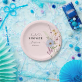 Roze Blush Spring Wildbloemen TuinVrijgezellenfees Papieren Bordje (Feest)