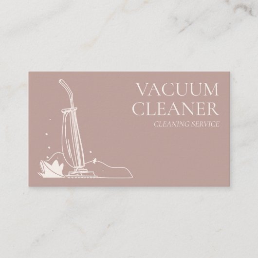 Roze Blush Stofzuiger schoonmaker huishoudster Visitekaartje (Voorkant)