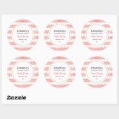 Roze Blush Stripes | Faux Gold Confetti Candle Ronde Sticker (Vel)