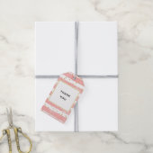 Roze Blush Stripes | Faux Gold Confetti Hartelijk  Cadeaulabel (Met Touw)