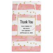 Roze Blush Stripes | Faux Gold Confetti Hartelijk  Klein Cadeauzakje (Voorkant)