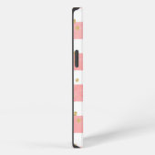 Roze Blush Stripes | Faux Gold Confetti iPhone Hoesje (Rechterkant)