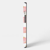 Roze Blush Stripes | Faux Gold Confetti iPhone Hoesje (Linkerkant)