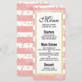 Roze Blush Stripes | Faux Gold Confetti Kaart (Voorkant / Achterkant)