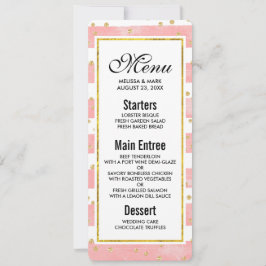 Roze Blush Stripes | Faux Gold Confetti Kaart