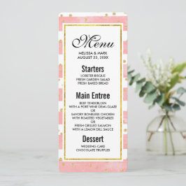 Roze Blush Stripes | Faux Gold Confetti Kaart