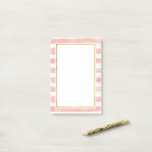 Roze Blush Stripes | Faux Gold Confetti Post-it® Notes (Op bureau)