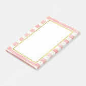 Roze Blush Stripes | Faux Gold Confetti Post-it® Notes (Schuin)