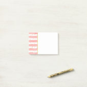 Roze Blush Stripes | Faux Gold Confetti Post-it® Notes (Op bureau)