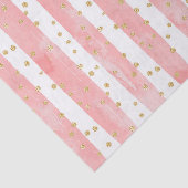 Roze Blush Stripes | Faux Gold Confetti Tissuepapier (Detail)