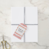 Roze Blush Stripes | Faux Gold Confetti Wedding Cadeaulabel (Met Touw)