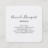 Roze Blush Stripes met Faux Gold Confetti Vierkante Visitekaartje (Achterkant)