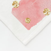 Roze Blush Stripes | Monogram Faux Gold Confetti Fleece Deken (Hoek)