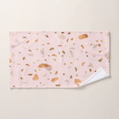 Roze Blush Terrazzo met gouden kopervlekken Bad Handdoek (Handdoek)