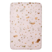 Roze Blush Terrazzo met gouden kopervlekken Badmat (Voorkant Verticaal)