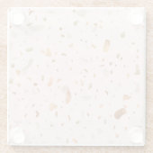 Roze Blush Terrazzo met gouden kopervlekken Glazen Onderzetter (Achterkant)