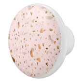 Roze Blush Terrazzo met gouden kopervlekken Keramische Knop (Rechts)