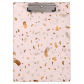 Roze Blush Terrazzo met gouden kopervlekken Klembord (Voorkant)