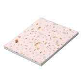 Roze Blush Terrazzo met gouden kopervlekken Notitieblok (Linkerzijde)