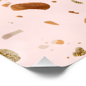 Roze Blush Terrazzo met gouden kopervlekken Perfect Poster (Hoek)