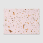 Roze Blush Terrazzo met gouden kopervlekken Tissuepapier (Voorkant)