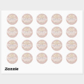Roze Blush thuis bakkerij bruids taart maker Ronde Sticker (Vel)