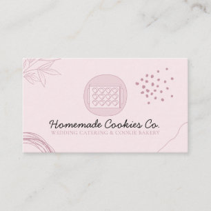 Roze Blush Thuisgemaakte Hartkoekjes Visitekaartje