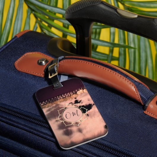 Roze Blush Tie Dye OM Lotus Bagagelabel (Voorkant Insitu 1)