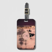 Roze Blush Tie Dye OM Lotus Bagagelabel (Voorkant (verticaal))