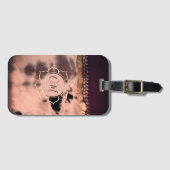 Roze Blush Tie Dye OM Lotus Bagagelabel (Voorkant (horizontaal))