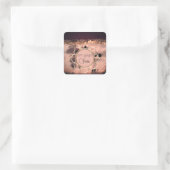 Roze Blush Tie Dye OM Lotus Business Logo Vierkante Sticker (Tas)