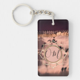 Roze Blush Tie Dye OM Lotus Sleutelhanger