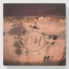 Roze Blush Tie Dye OM Lotus Stenen Onderzetter