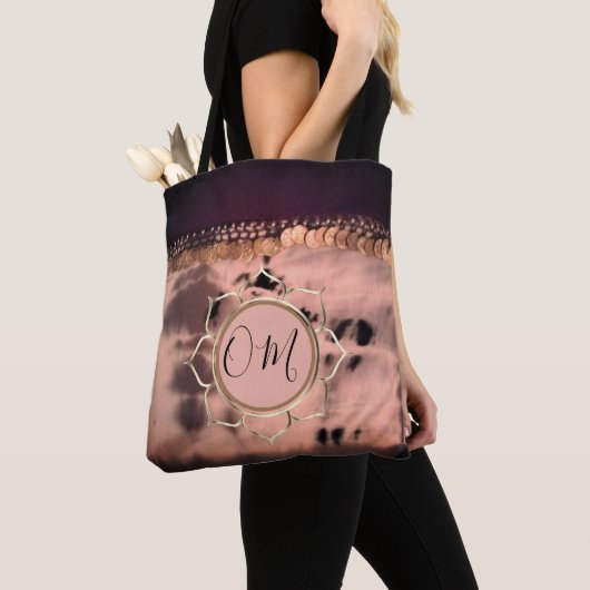 Roze Blush Tie Dye OM Lotus Tote Bag (Dichtbij)