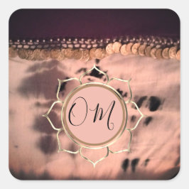 Roze Blush Tie Dye OM Lotus Vierkante Sticker