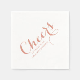 Roze Blush Toekomstige Mijnheer & Mevrouw Naam Een Servet