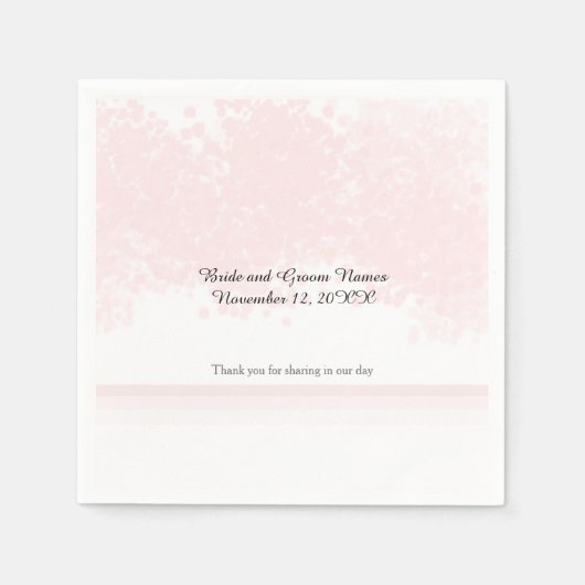 Roze Blush Trouw Elegantie Servetten (Voorkant)