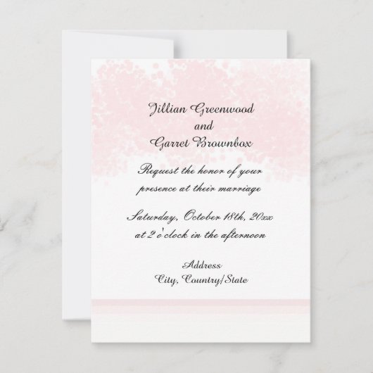 Roze Blush Trouw Uitnodiging (Voorkant)