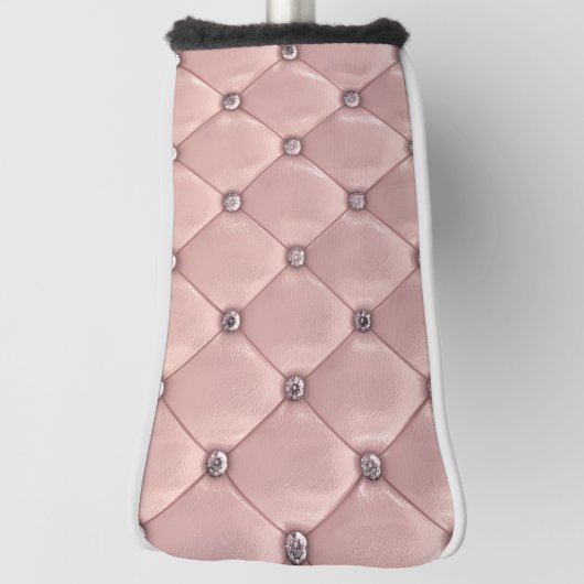 Roze blush Tufted Satin Elegant Golfheadcover (Draai 90)