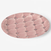 Roze blush Tufted Satin Elegant Papieren Bordje (Gekanteld)
