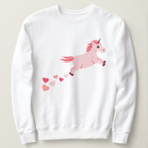 Roze Blush Unicorn Hearts Sweatshirt
