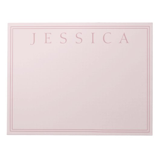 Roze Blush | Uw Naam Notitieblok (Voorkant)