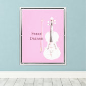 Roze Blush Viool Canvas Afdruk (Insitu (Houten vloer))