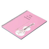 Roze Blush Viool Notitieboek (Linkerzijde)
