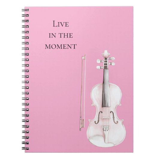 Roze Blush Viool Notitieboek (Voorkant)